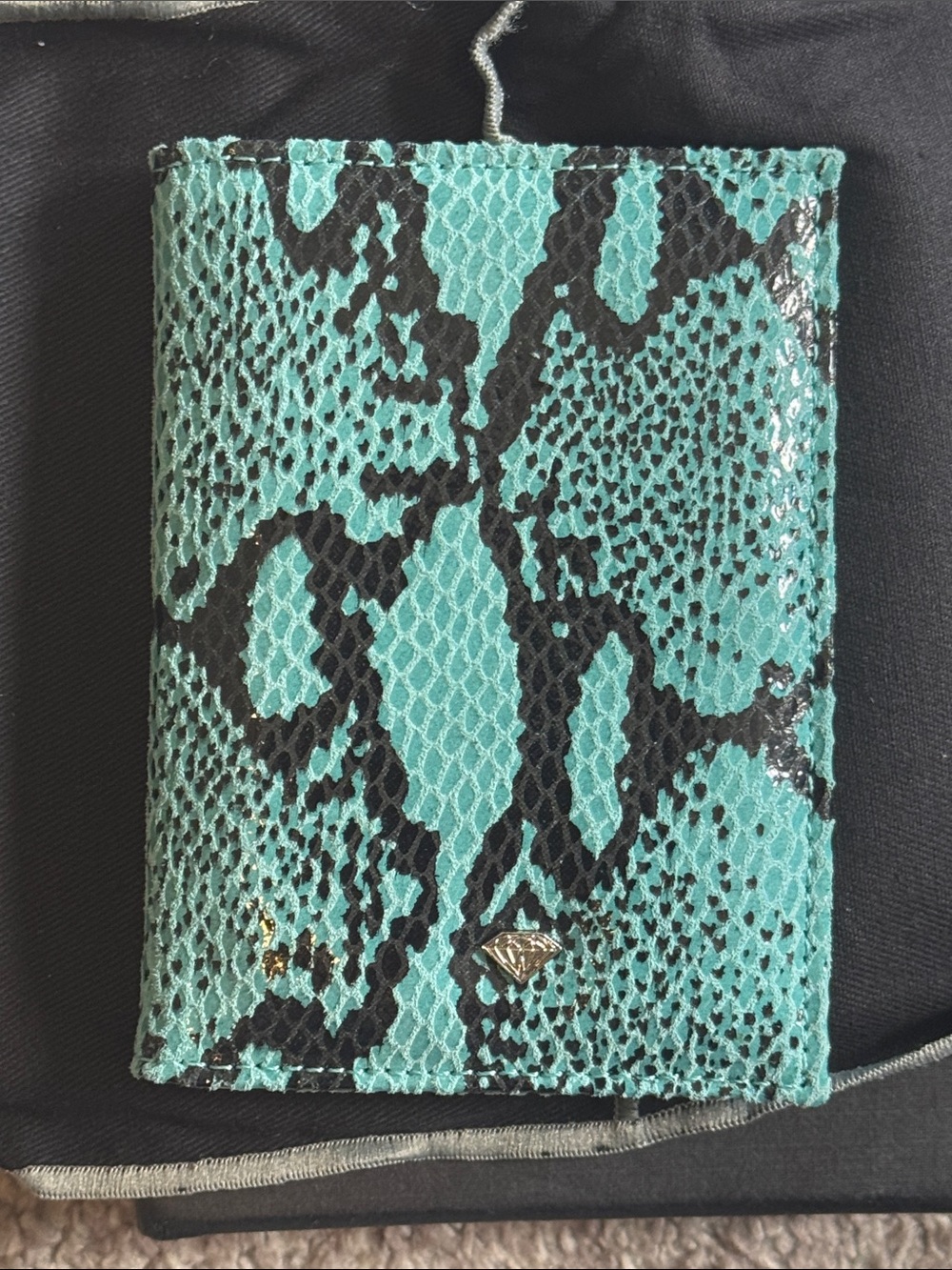 Turquoise & Black Snakeskin  Wallet